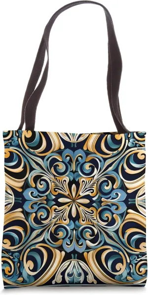 Dizzy Abstract Art Nouveau Pattern - Vibrant Geometric Tote Bag