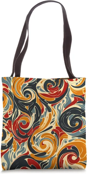Dizzy Abstract Art Nouveau Pattern - Vibrant Geometric Tote Bag