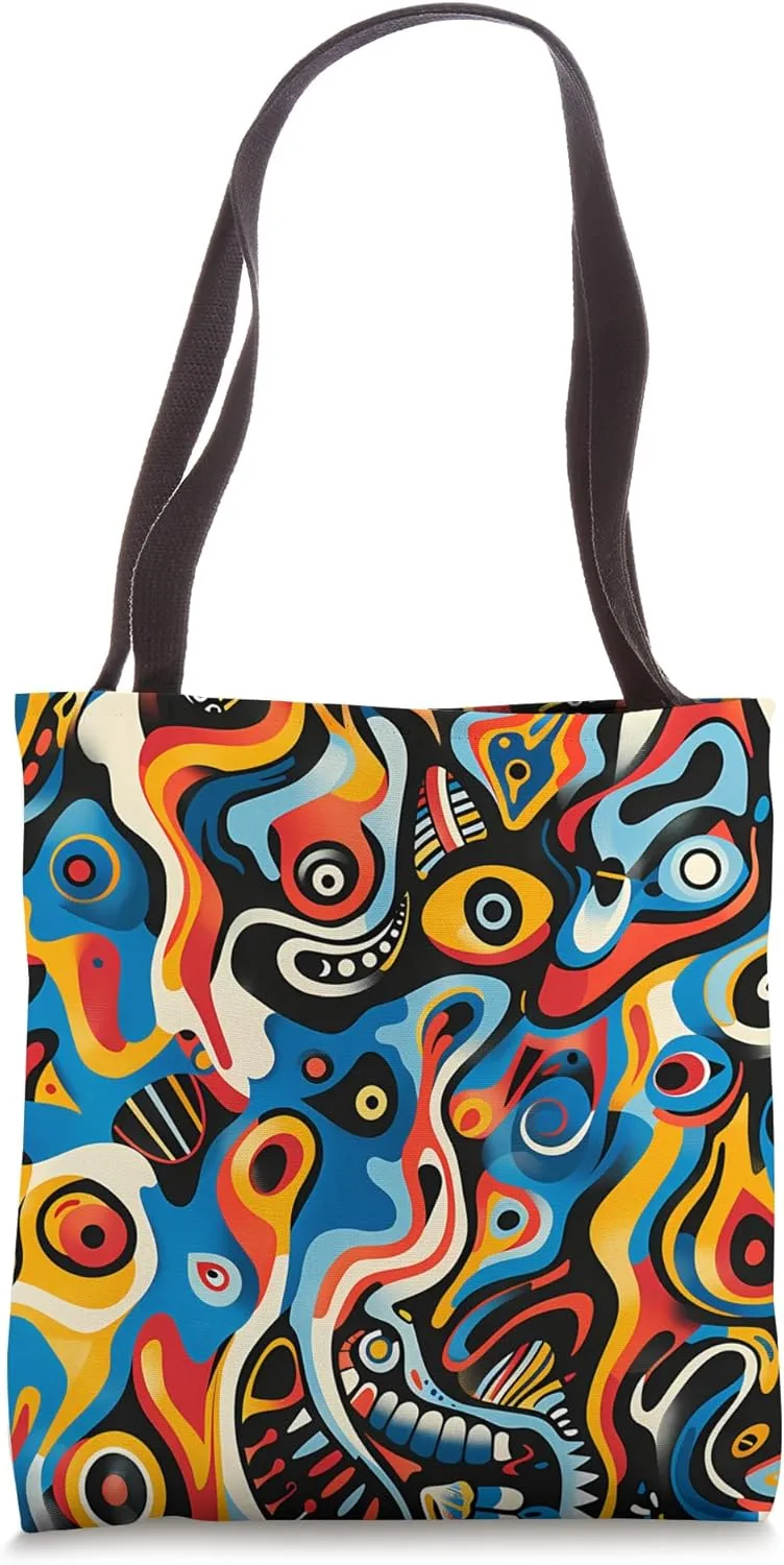 Dizzy Abstract Cartoon Pattern Tote Bag