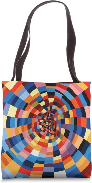 Dizzy Abstract Color Block Design Tote Bag