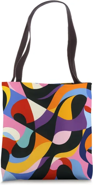 Dizzy Abstract Color Block Design Tote Bag