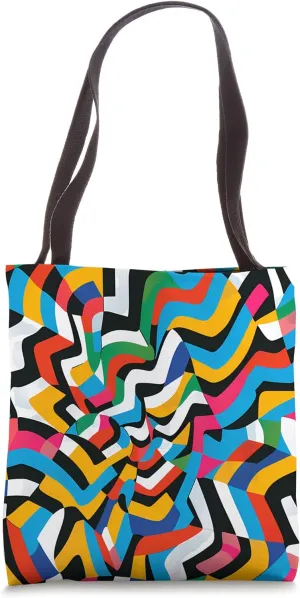 Dizzy Abstract Color Block Pattern Tote Bag