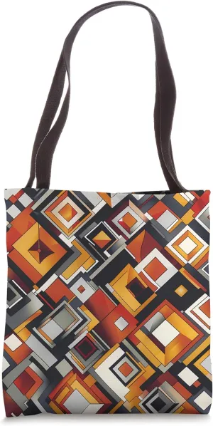 Dizzy Abstract Cubism Pattern Tote Bag