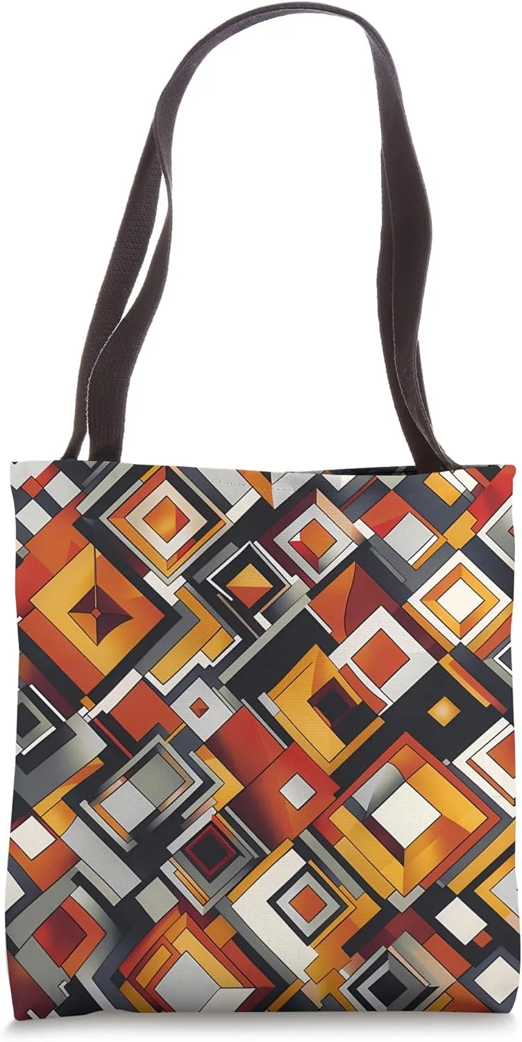 Dizzy Abstract Cubism Pattern Tote Bag