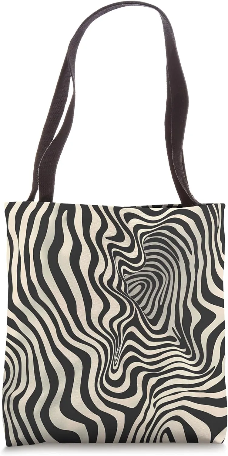 Dizzy Abstract Duotone Pattern Tote Bag