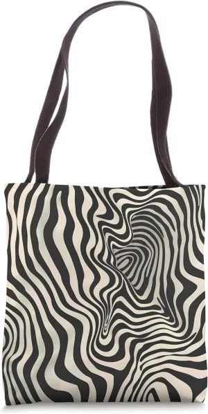 Dizzy Abstract Duotone Pattern Tote Bag