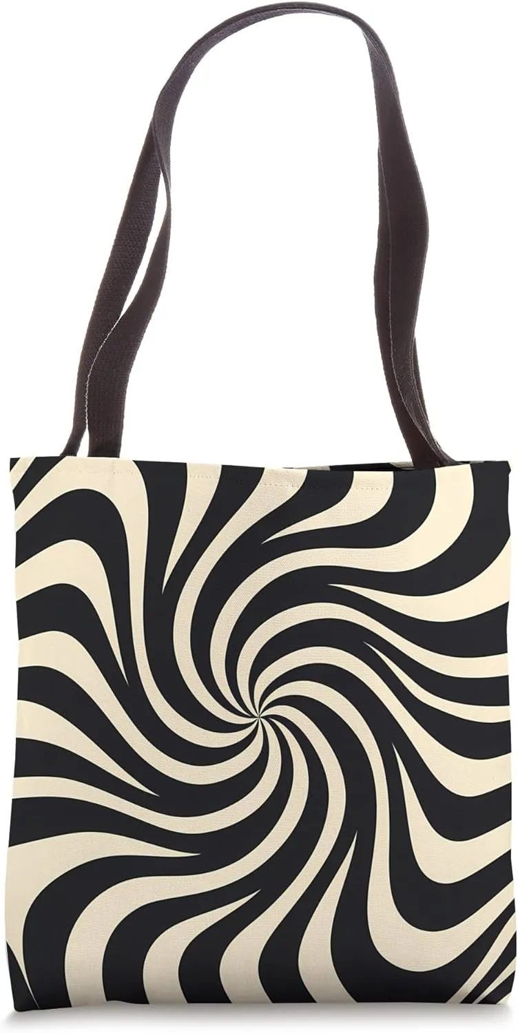 Dizzy Abstract Duotone Pattern Tote Bag