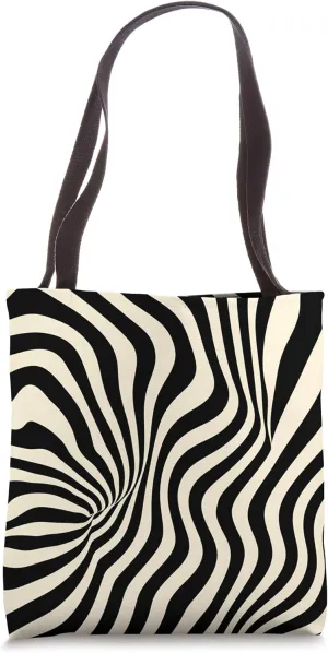 Dizzy Abstract Duotone Pattern Tote Bag