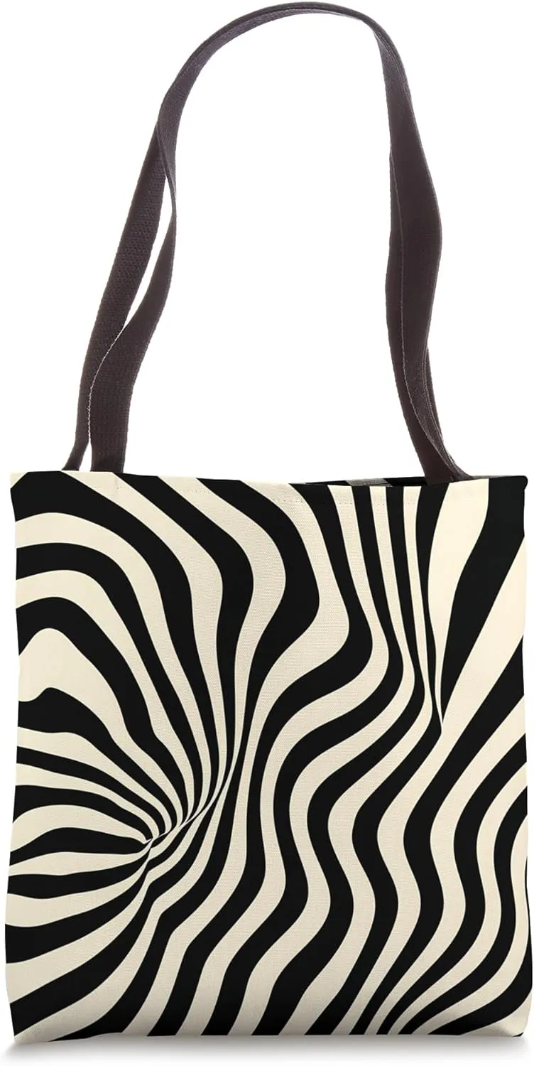 Dizzy Abstract Duotone Pattern Tote Bag