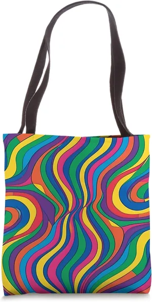 Dizzy Abstract Rainbow Pattern Tote Bag