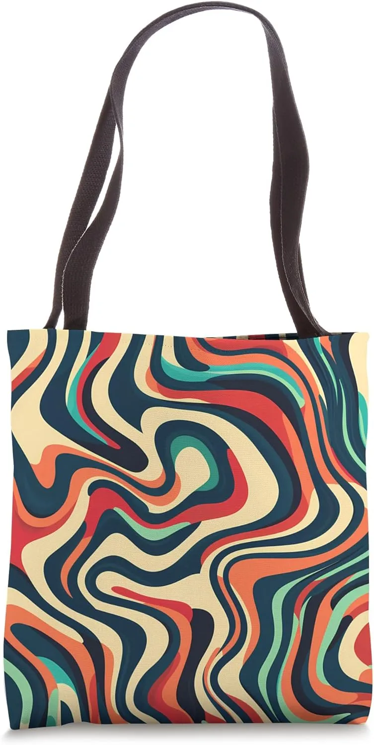 Dizzy Abstract Retro Pattern Tote Bag