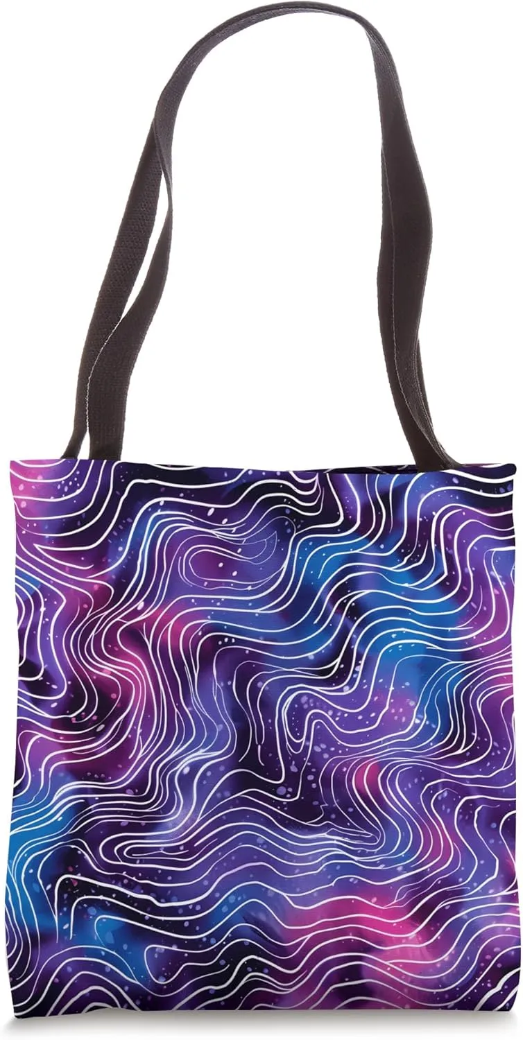 Dizzy Abstract Synthwave Pattern Tote Bag