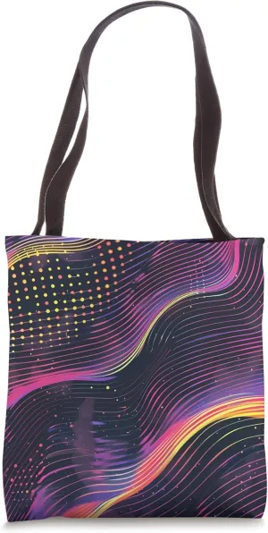 Dizzy Abstract Synthwave Pattern Tote Bag