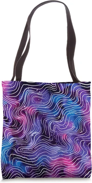 Dizzy Abstract Synthwave Pattern Tote Bag