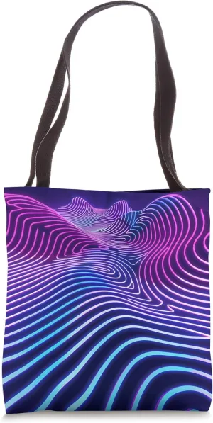 Dizzy Abstract Synthwave Pattern Tote Bag