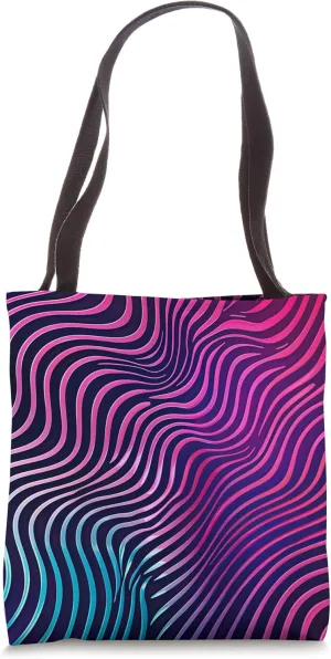 Dizzy Abstract Synthwave Pattern Tote Bag