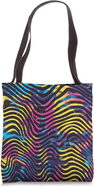 Dizzy Abstract Synthwave Pattern Tote Bag