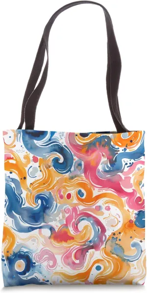 Dizzy Abstract Watercolor Pattern Tote Bag