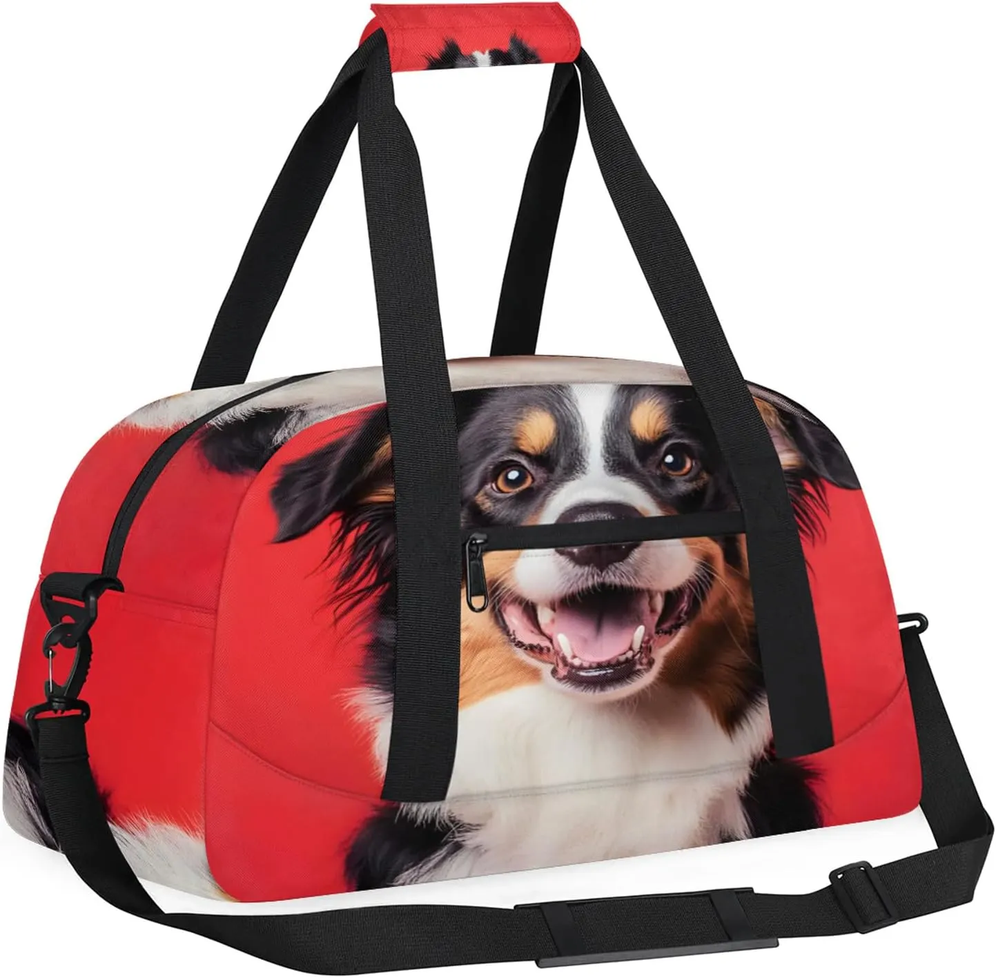 Dog Puppy Sports Duffle Gym Bags for Men or Women, Cute Dogs Lightweight Carry On Overnight Weekender Bag for Travel Workout