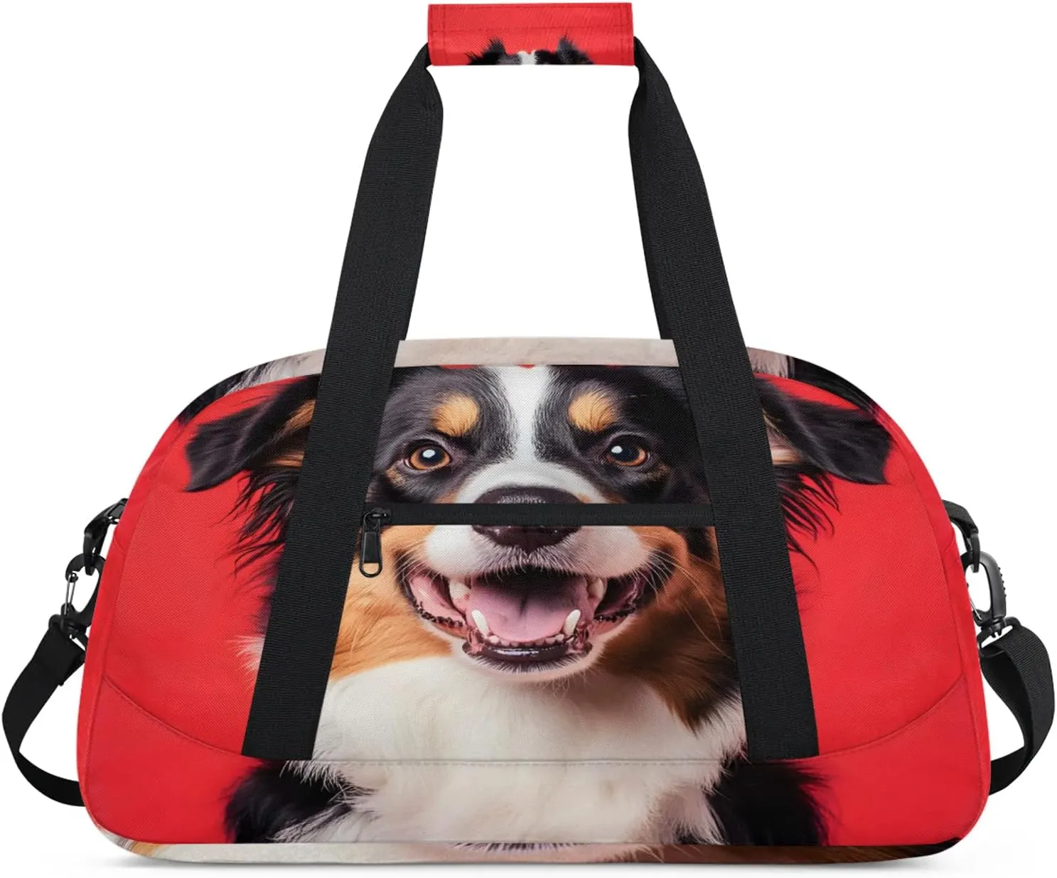 Dog Puppy Sports Duffle Gym Bags for Men or Women, Cute Dogs Lightweight Carry On Overnight Weekender Bag for Travel Workout