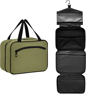 DOMIKING Dark Green Hanging Toiletry Bag Portable Cosmetic Bags Large Travel Makeup Organizers Holders for Men Women Traveling Toiletries