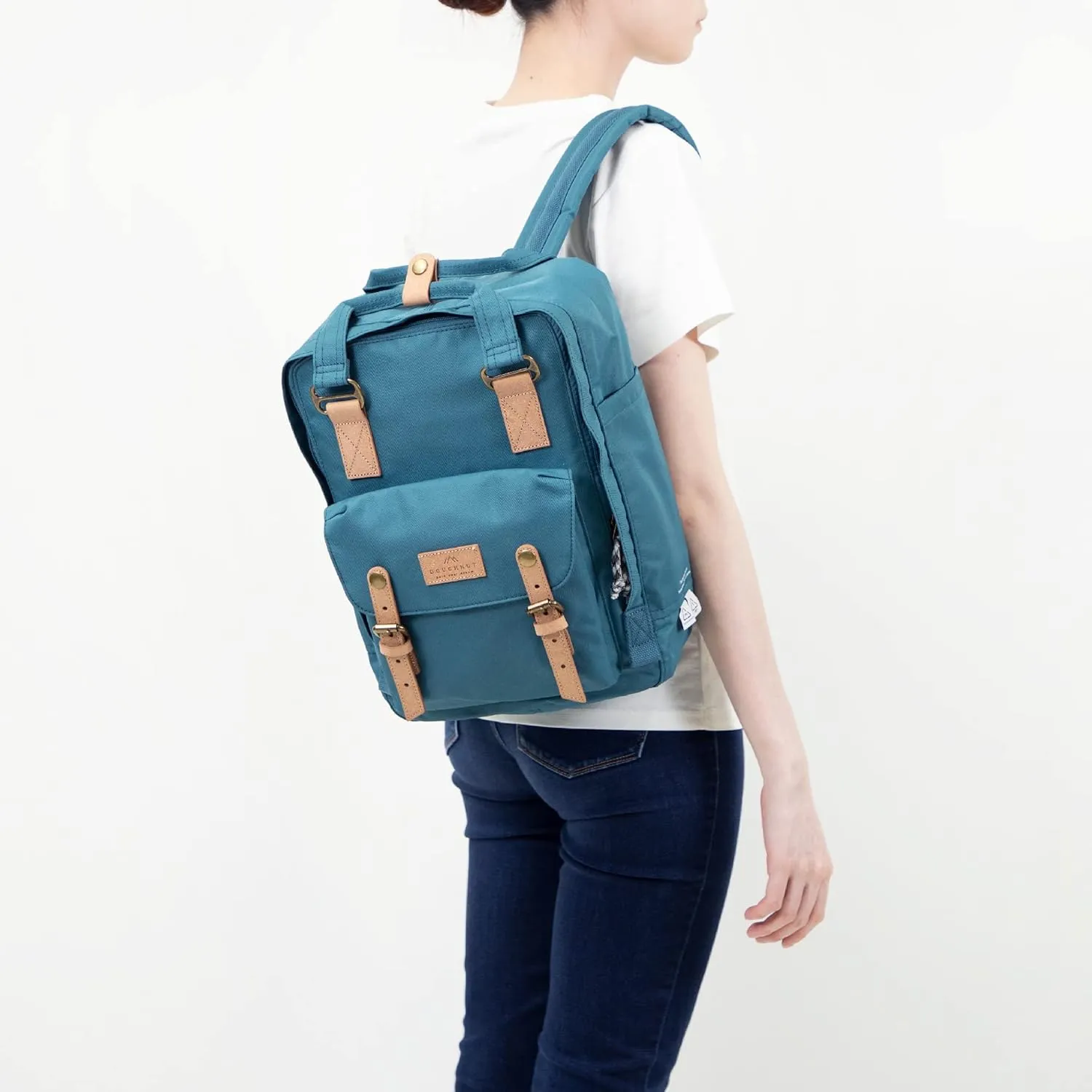 Doughnut Macaroon Reborn Series 16L Travel School Ladies College Girls Lightweight Casual Daypacks Bag Backpack (Denim)