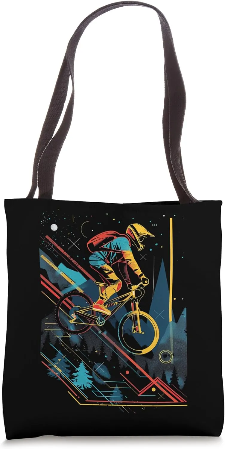 Downhill Mountain Biking Tote Bag