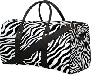 Duffel Bags Zebra Texture Large Tote Bag Zebra Skin Overnight Travel Bags for Women Men Lightweight Duffel Bag Adjustable Strap Carry On Bag Waterproof Gym Travel Bag