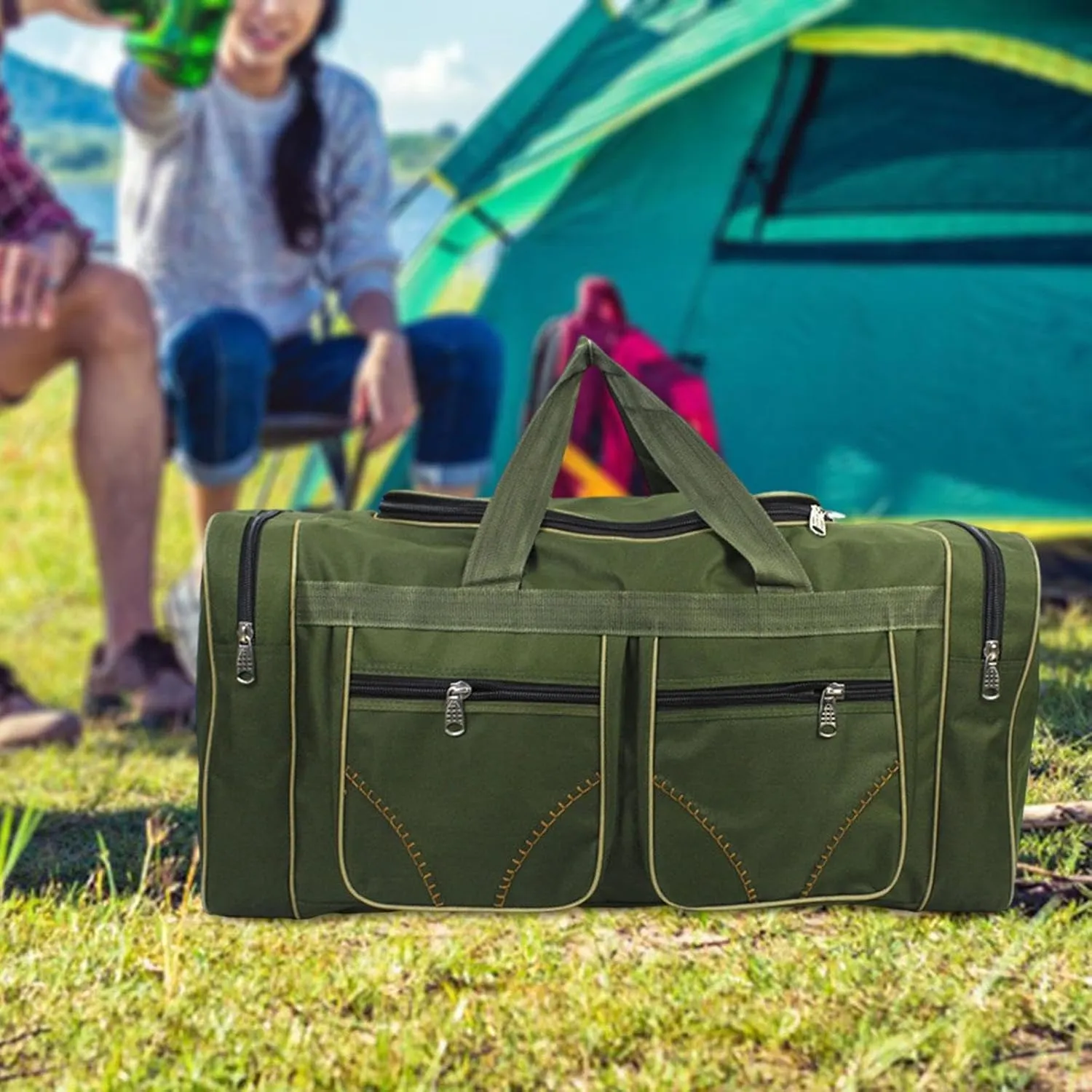 Duffel Tote Bag for Outdoor Exploration, Green
