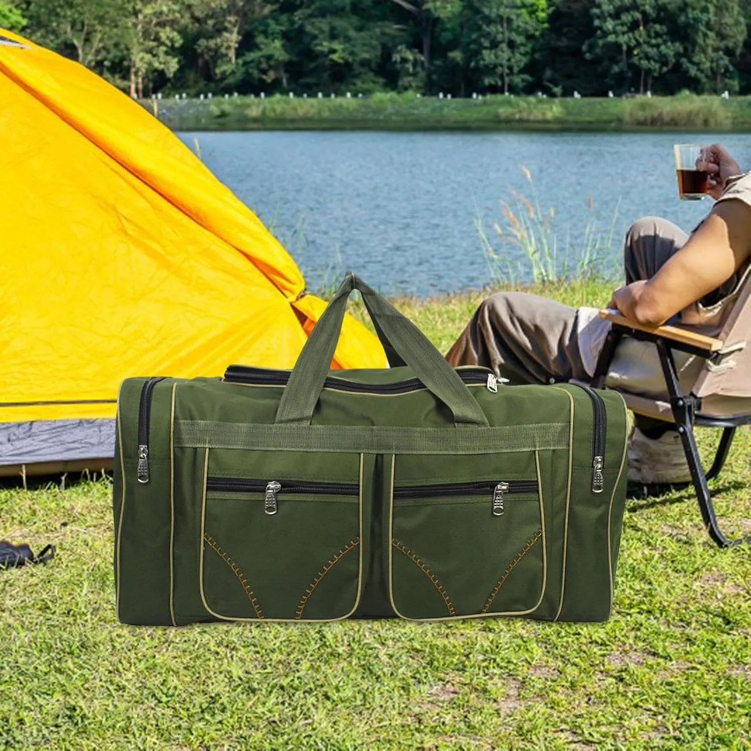 Duffel Tote Bag for Outdoor Exploration, Green