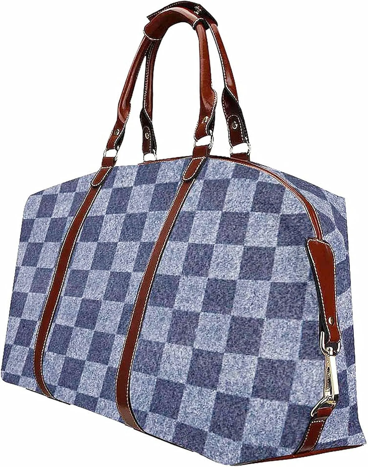 Duffel Weekender Overnight Travel Carry on Bags Checkerboard Sport Gym Tote with Pocket for Women