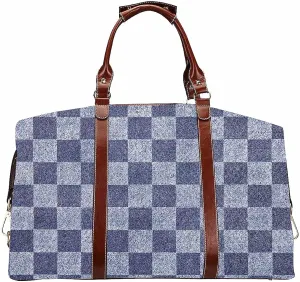 Duffel Weekender Overnight Travel Carry on Bags Checkerboard Sport Gym Tote with Pocket for Women