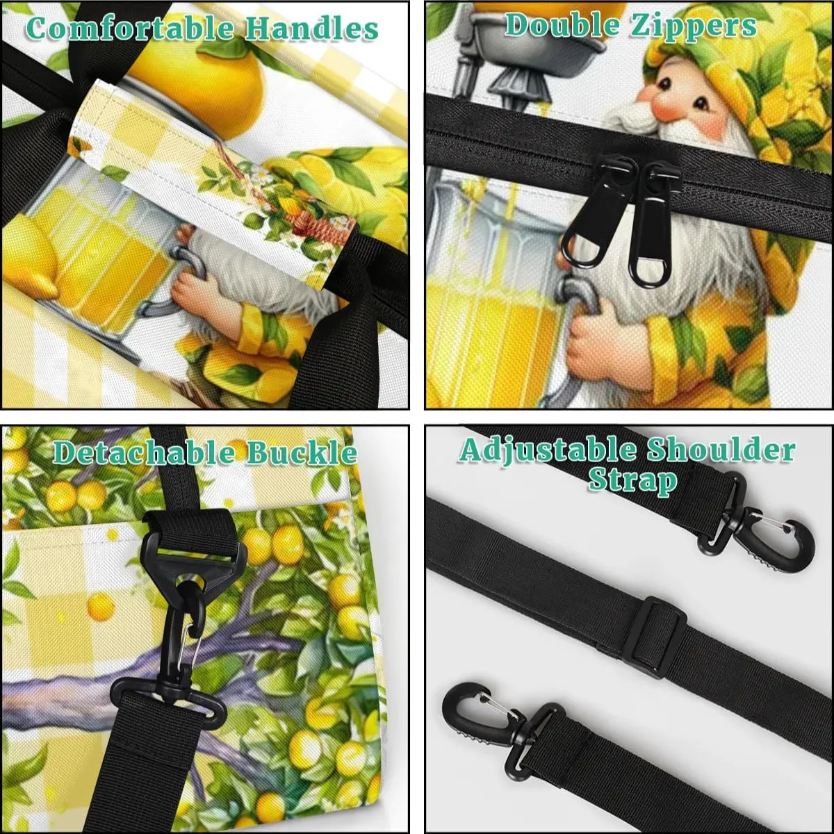 Duffle Bag Dwarf Lemon Tree Trellis PersonalizedGym Bag Travel Bag Luggage Bag Waterproof Lightweight Sports for Dance Gymnastics Cheers Soccer Wrestling Hospital, for Weekender Overnight