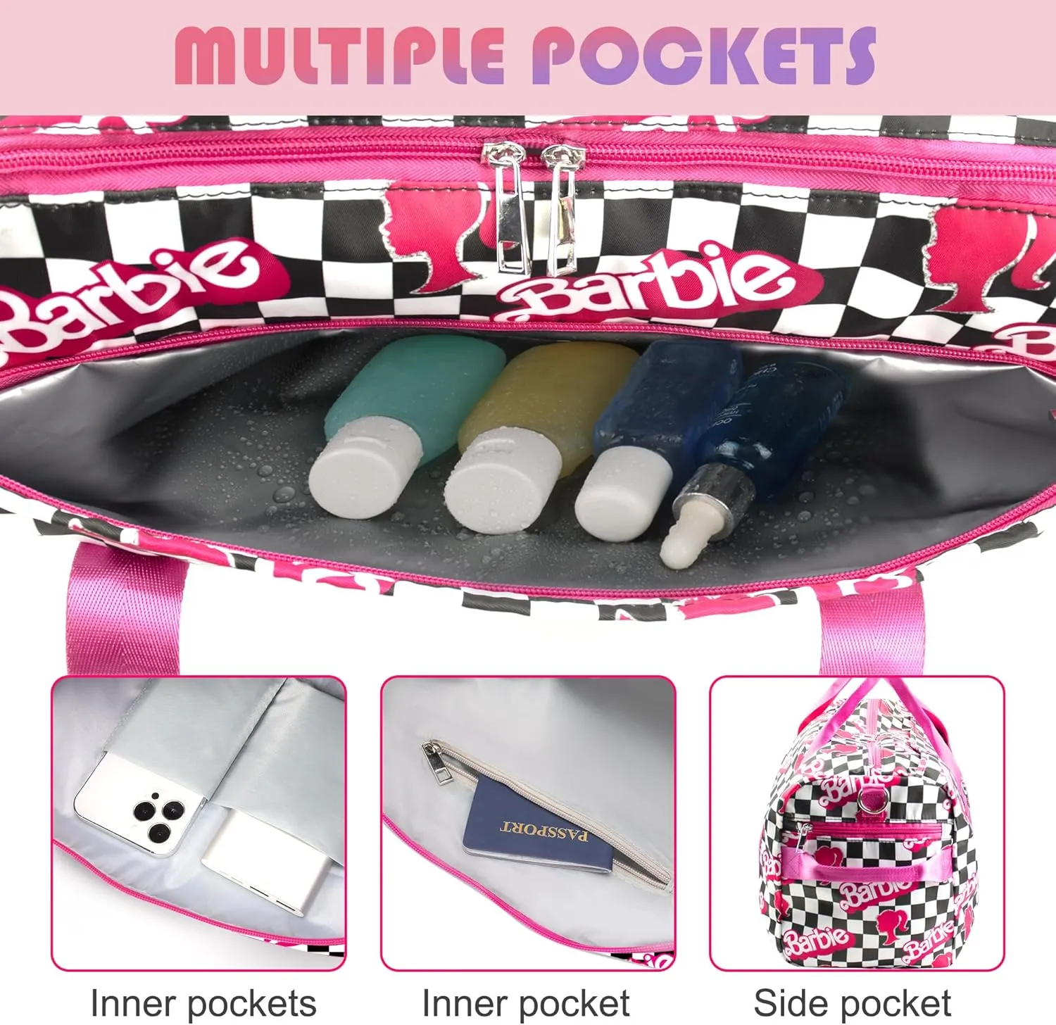 Duffle Bag for Girls Travel Duffle Carry On Tote Weekender Bag Large Capacity Overnight Bag With Shoe Compartment Gym Tote with Dry and Wet Separation