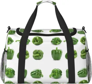 Duffle Bag for Travel, green Bell Peppers Weekender Overnight Duffel Bag, Carry On Bag Gym Bag for Women Men, Personal Item Travel Bag