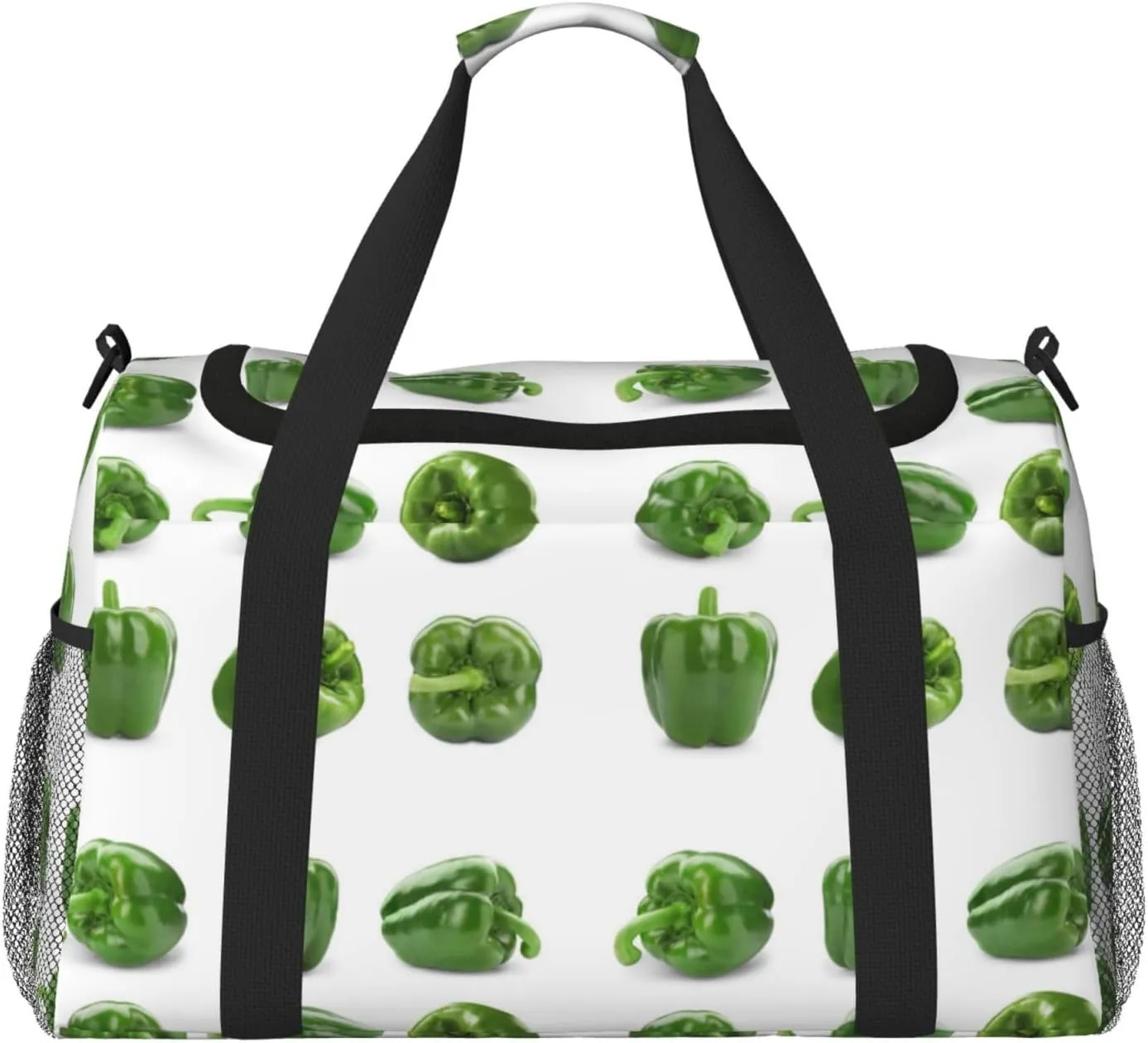Duffle Bag for Travel, green Bell Peppers Weekender Overnight Duffel Bag, Carry On Bag Gym Bag for Women Men, Personal Item Travel Bag