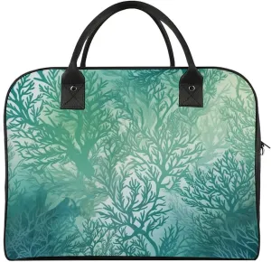 Duffle Bag for Travel Tote Bag Crossbody Bags Green Sea Blue Seaweed Printed Gym Bag Shoulder Bag Travel Handbag for Men Women