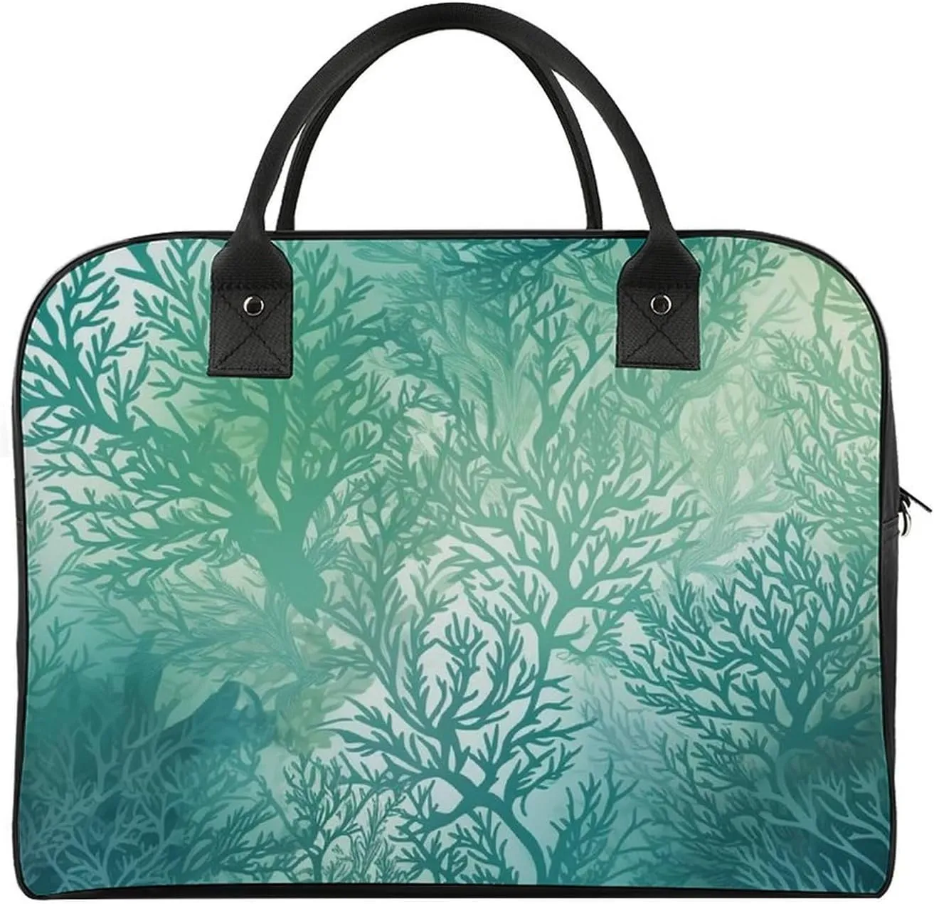 Duffle Bag for Travel Tote Bag Crossbody Bags Green Sea Blue Seaweed Printed Gym Bag Shoulder Bag Travel Handbag for Men Women
