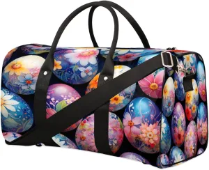 Easter Day Egg Duffel Bags Large Tote Bag Overnight Bags for Women Men Lightweight Duffel Bag Adjustable Strap Carry On Bag Waterproof Gym Travel Bag