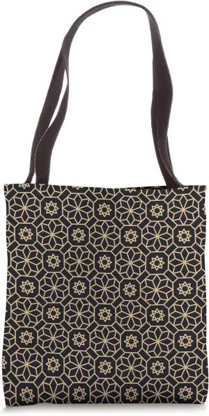 Eastern Arabian Yellowish Beige Ethnic Arabesque Pattern Tote Bag