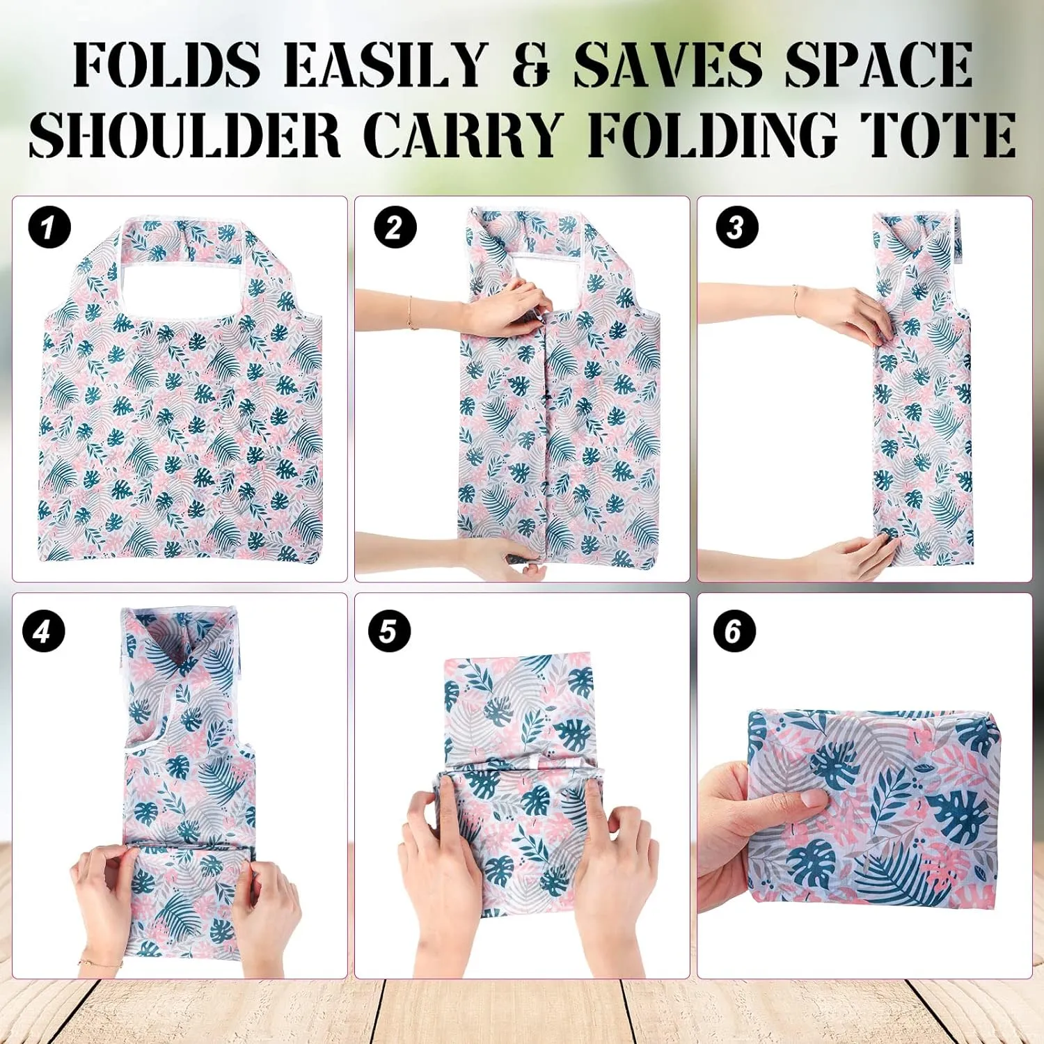 Eccliy 24 Pieces Reusable Grocery Bags Polyester Shopping Bags for Groceries Multi Colors Reusable Foldable Shopping Tote(Flower Style)