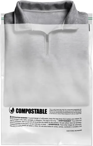 Eco Friendly Clear Poly Bags with Suffocation Warning - 10" x 13" (100 Count) - Strong Self Seal - Biodegradable Premium Frosted Bag for Packaging