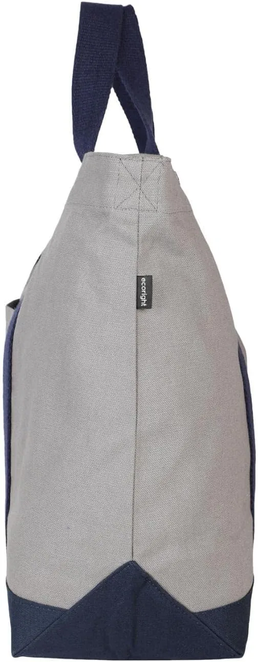 Eco Right Extra Large Canvas Tote Bag for Shopping & Work, Beach Bag with Adjustable Crossbody Handles