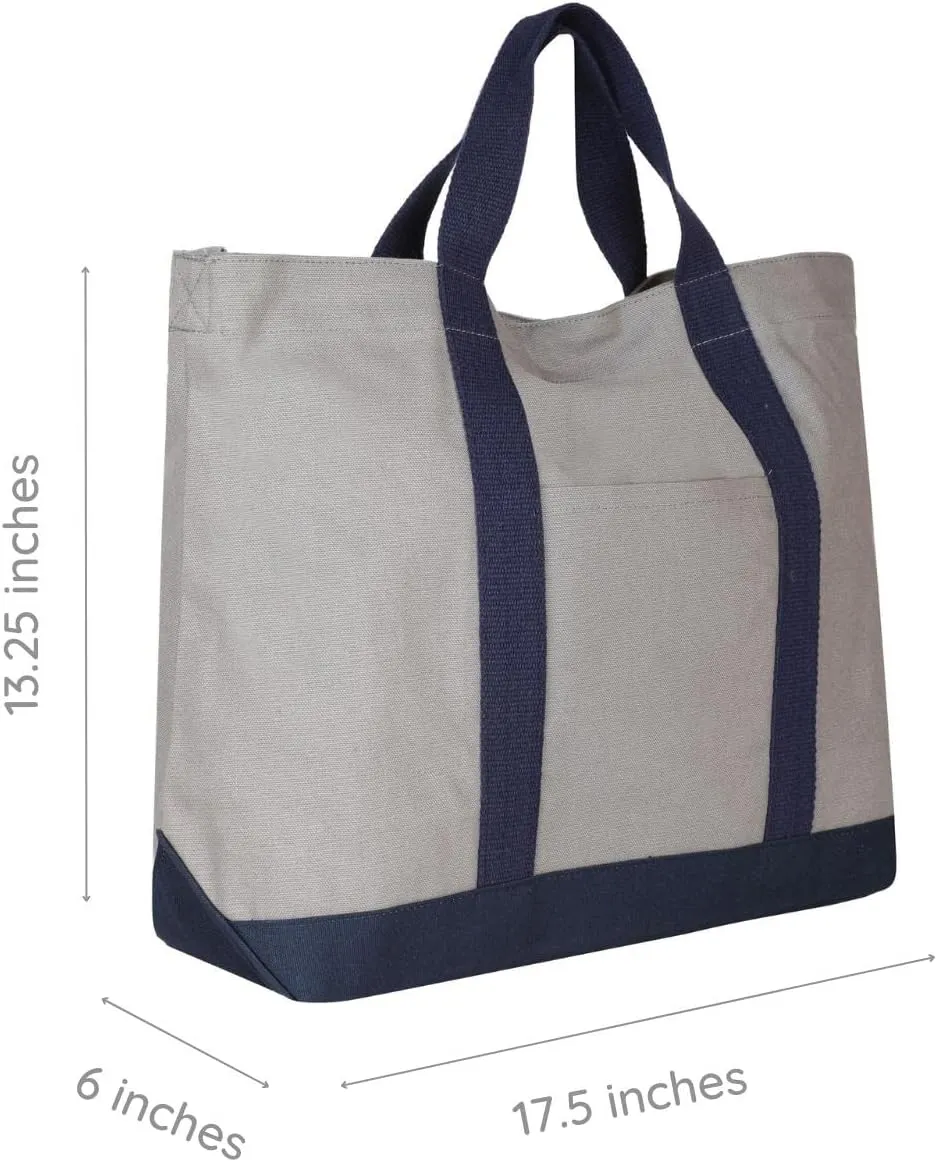 Eco Right Extra Large Canvas Tote Bag for Shopping & Work, Beach Bag with Adjustable Crossbody Handles