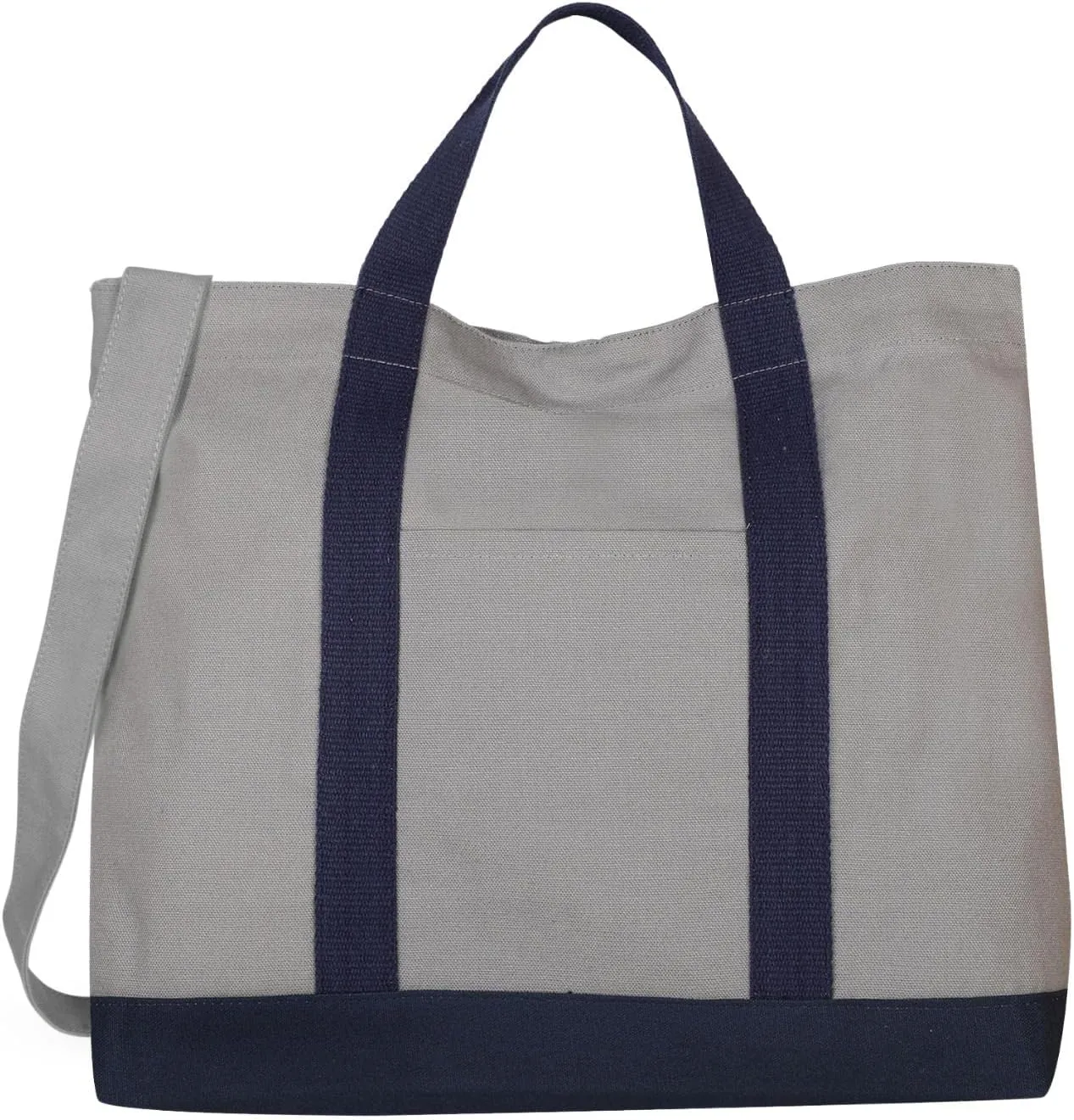 Eco Right Extra Large Canvas Tote Bag for Shopping & Work, Beach Bag with Adjustable Crossbody Handles