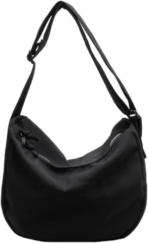 Economical Cotton Canvas Tote Bag,Women Hobo Shoulder Bag Crossbody Handbag with 3 External Pocket,Zipper Closure