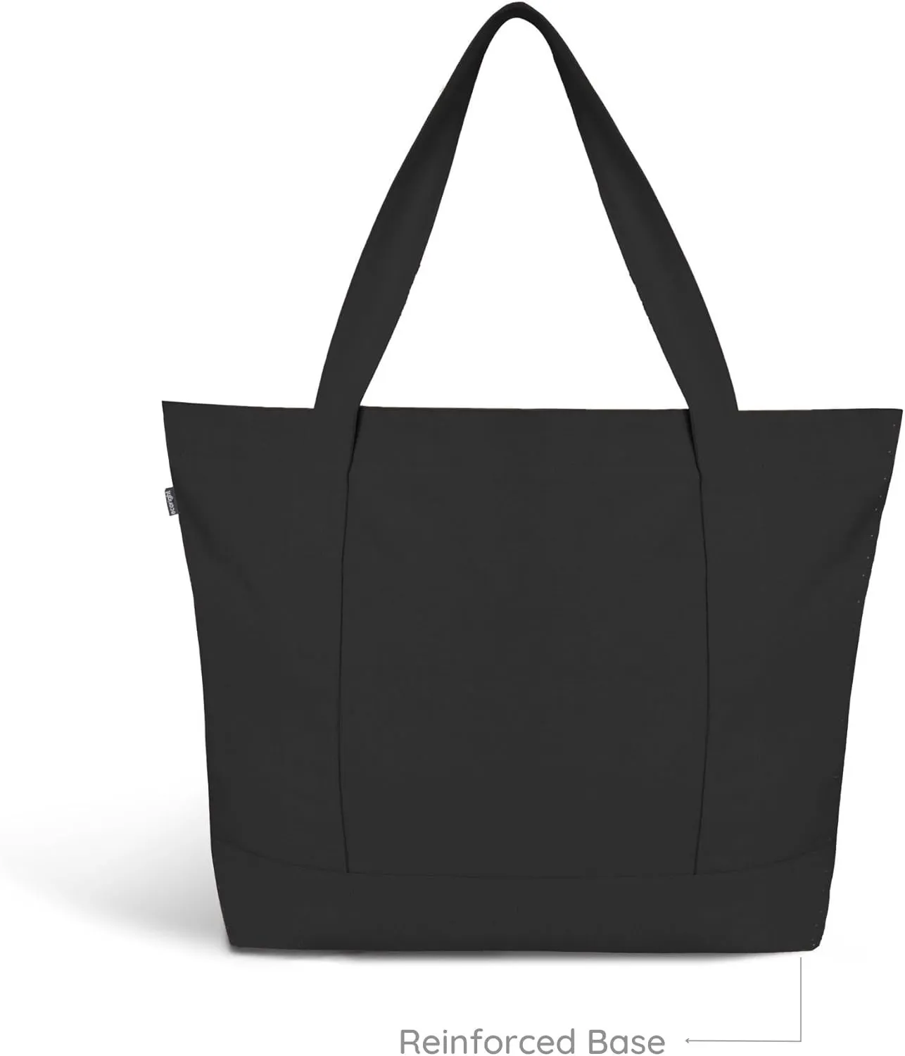 Ecoright Canvas Tote Bag for Women with Zip & Inner Pocket, 100% Organic Cotton Tote Bags for Men, Shopping, Beach