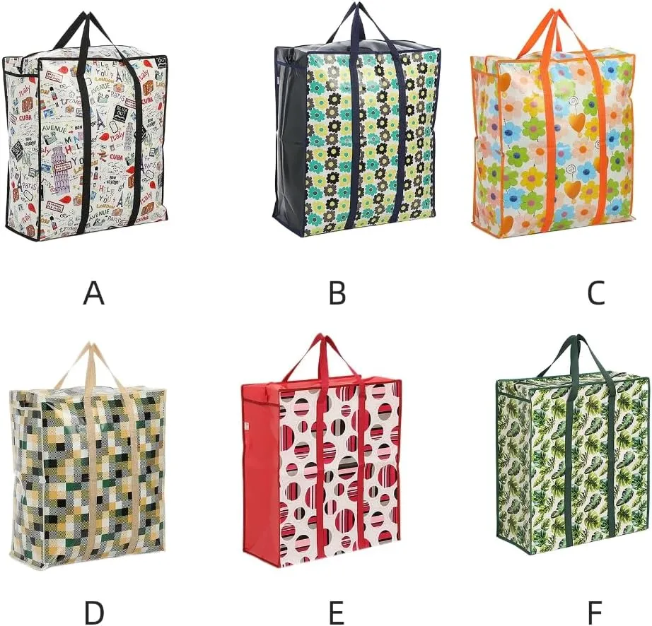Effective Storage Bag with Zippers and Handle User Friendly Shopper Bag with Zippers Large Fabric Storage Handbag