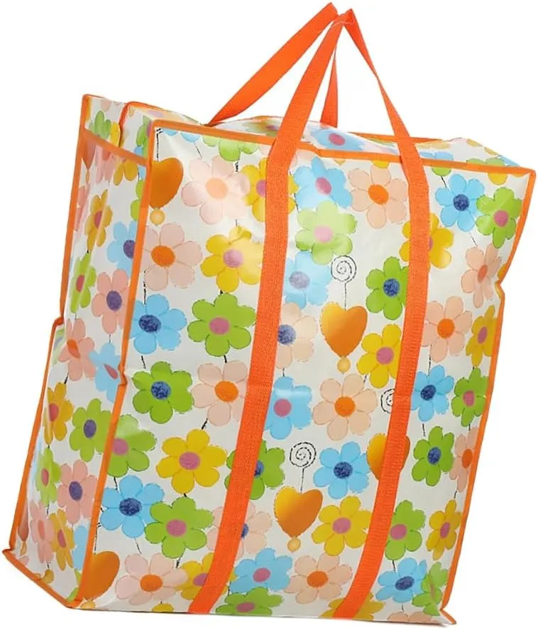 Effective Storage Bag with Zippers and Handle User Friendly Shopper Bag with Zippers Large Fabric Storage Handbag