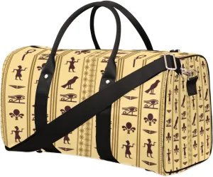 Egypt Art Travel Duffel Bag Sport Gym Ancient Egypt Duffle Bag Weekender Overnight Tote Bag Foldable Carry on Bag Training Shoulder Bag for Women Men